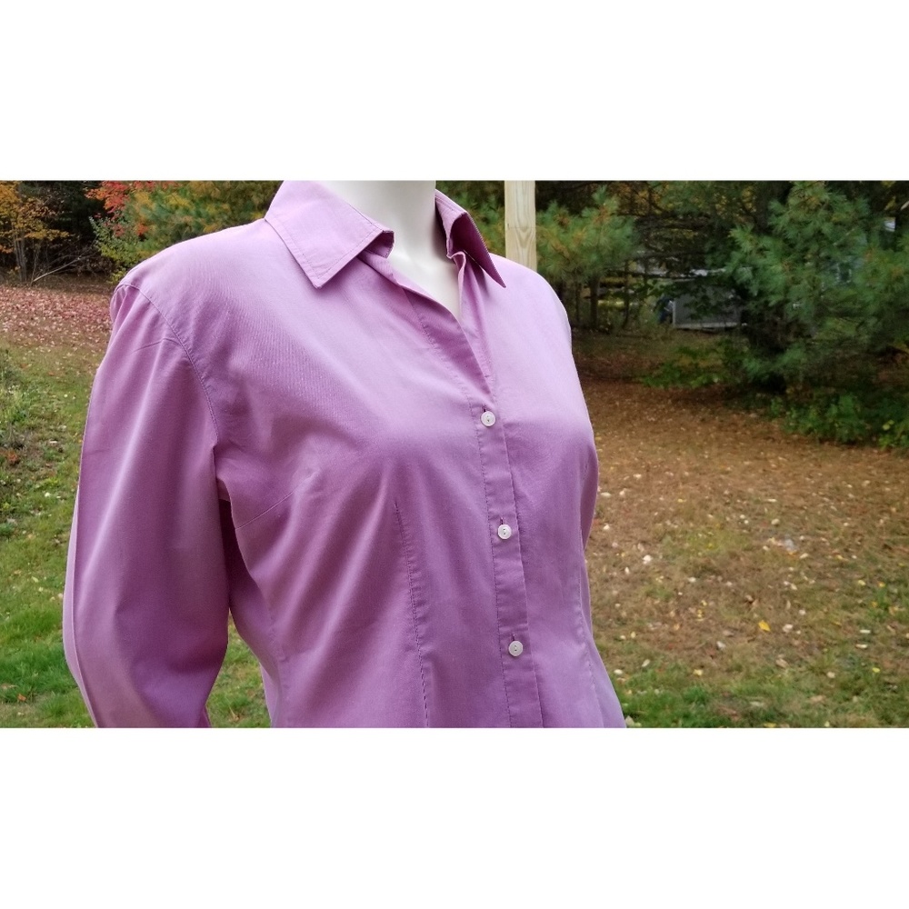City Stretch Long Sleeves Button Down Blouse,  S - Picture 3 of 6